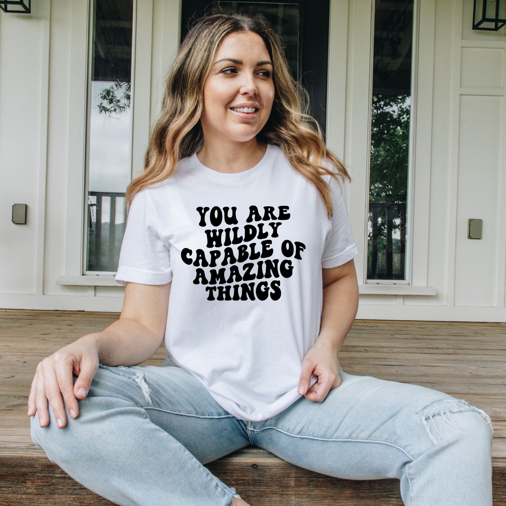 WILDLY CAPABLE OF AMAZING THINGS TEE sold by Her Thriving Goals product image thumbnail 2