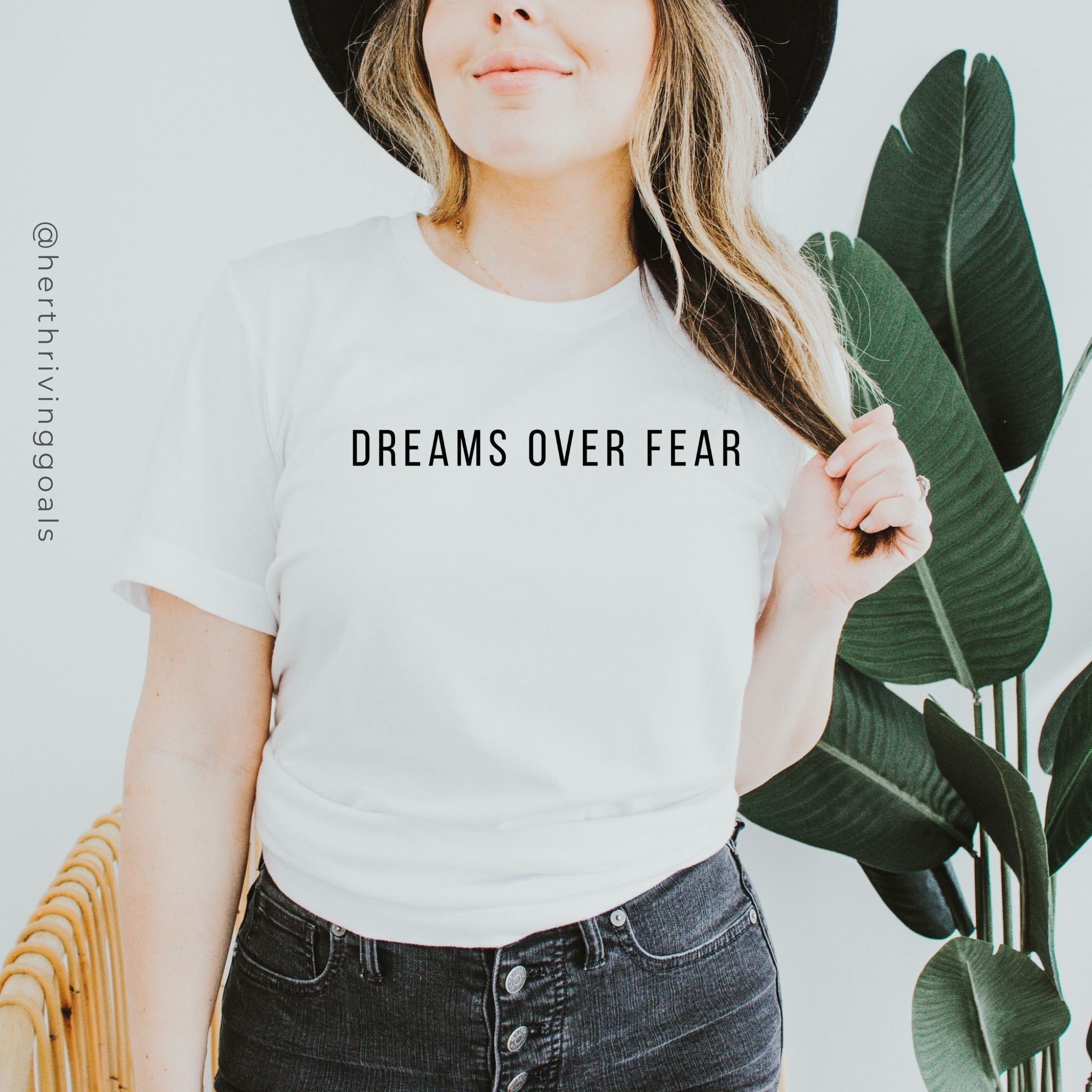 DREAMS OVER FEAR TEE sold by Her Thriving Goals product image thumbnail 3