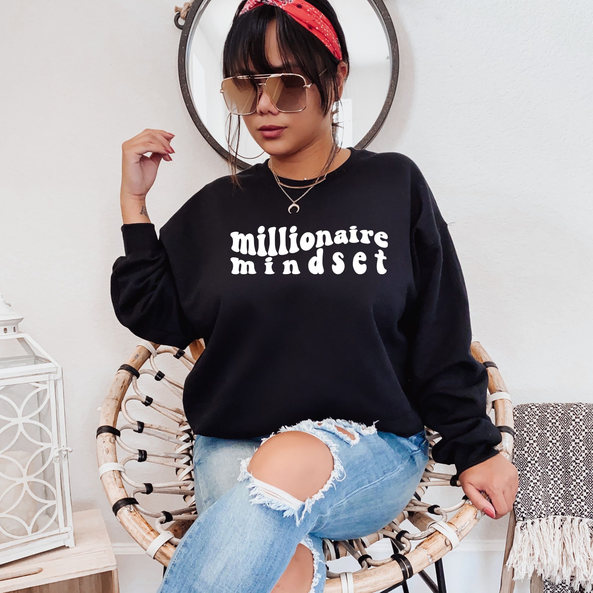 MILLIONAIRE MINDSET SWEATSHIRT sold by Her Thriving Goals product image thumbnail 2