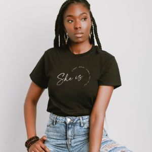 SHE IS TEE sold by Her Thriving Goals