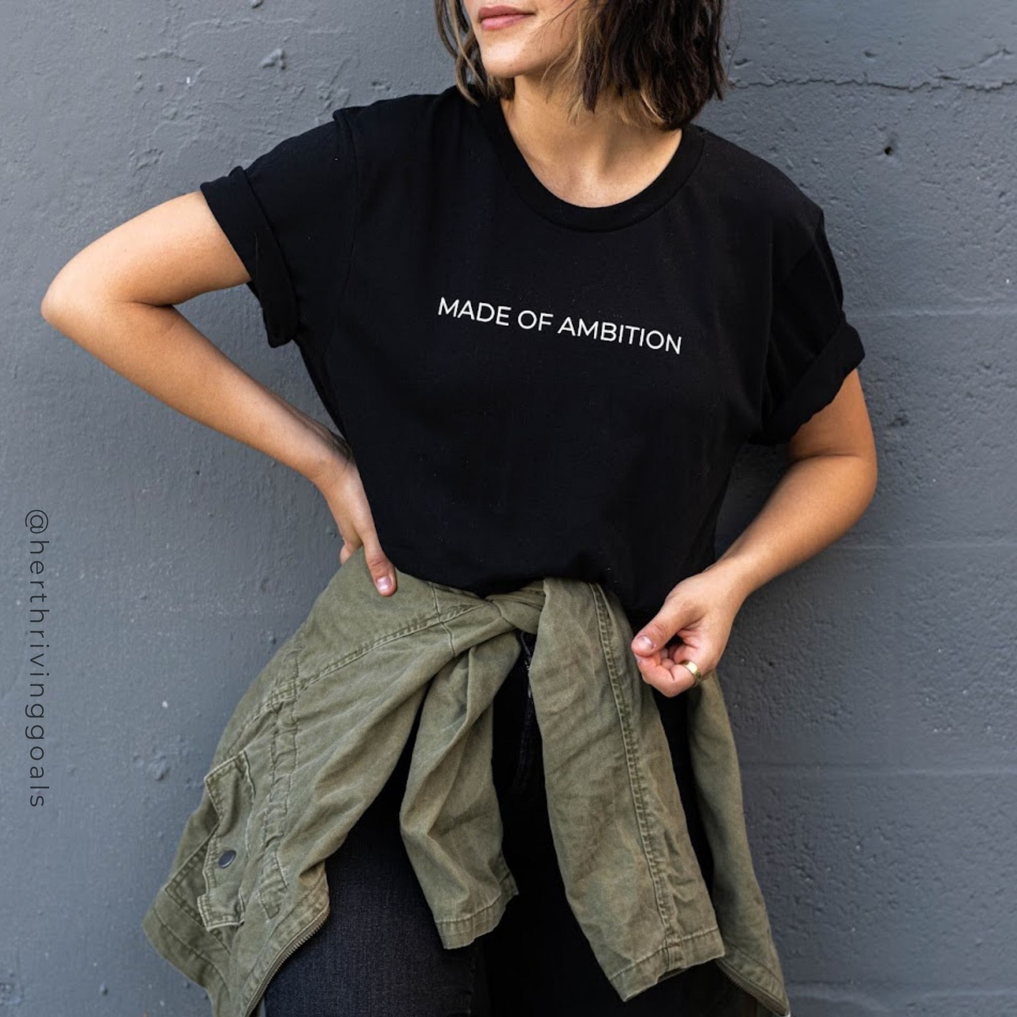 MADE OF AMBITION TEE sold by Her Thriving Goals product image thumbnail 3
