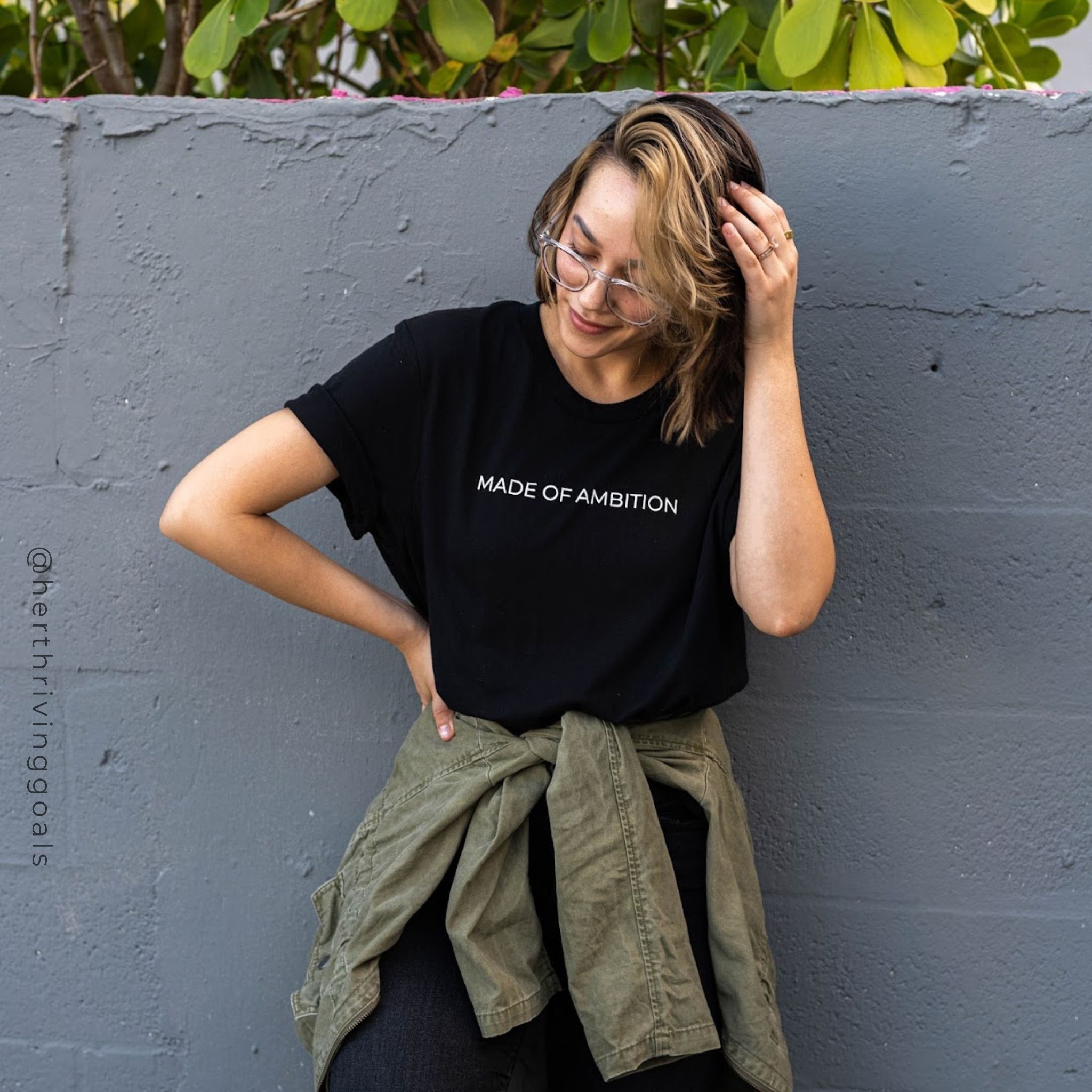 MADE OF AMBITION TEE sold by Her Thriving Goals