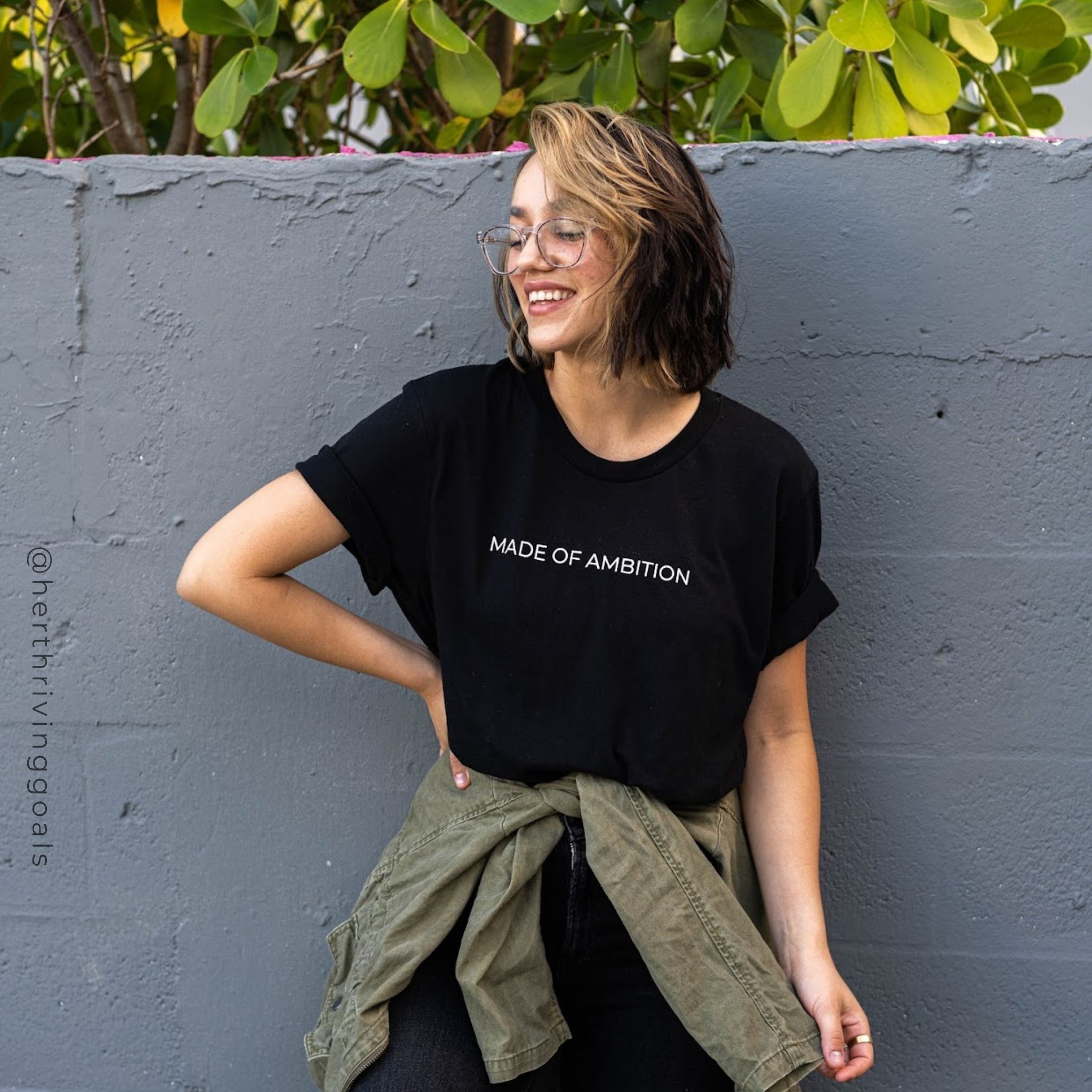 MADE OF AMBITION TEE sold by Her Thriving Goals product image thumbnail 2