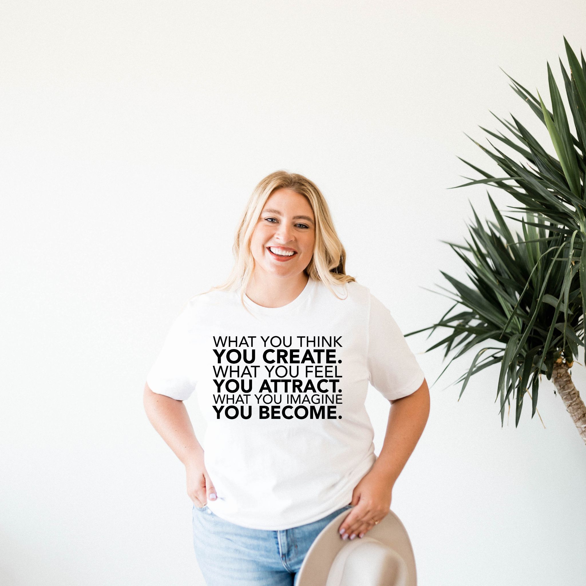 WHAT YOU THINK TEE sold by Her Thriving Goals product image thumbnail 2