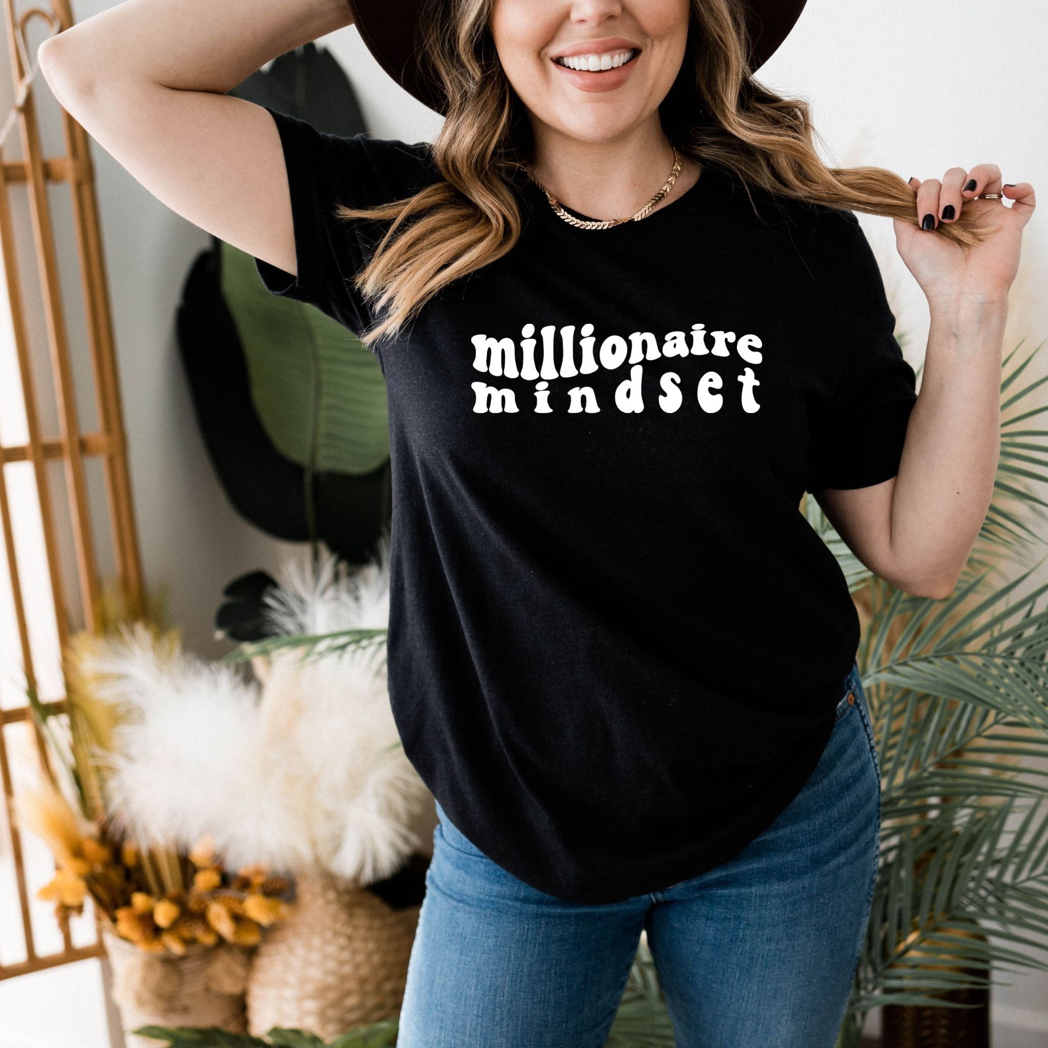 MILLIONAIRE MINDSET TEE sold by Her Thriving Goals product image thumbnail 2