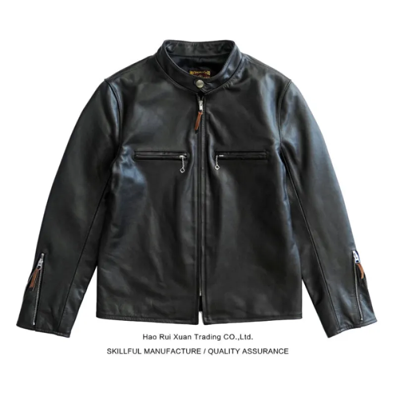J100 Horsehide Leather Jacket – Men's Genuine Top‑Grain Leather Coat made by Sauce Zhan