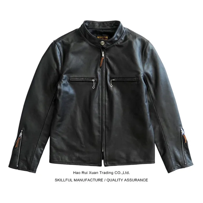 J100 Horsehide Leather Jacket – Men's Genuine Top‑Grain Leather Coat sold by Sauce Zhan