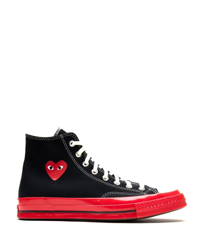 Comme des Garcons PLAY Converse Chuck 70 Hi Black made by Comme des Garcons PLAY