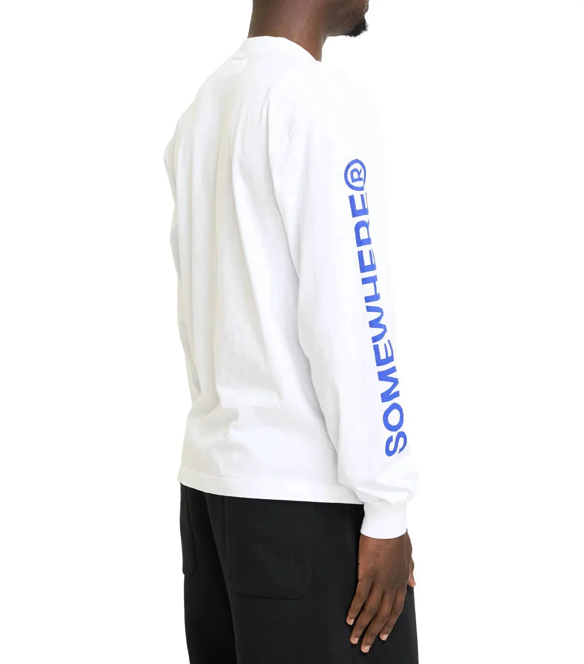 SOMEWHERE Long Sleeve Logo T-Shirt White sold by Somewhere product image thumbnail 3