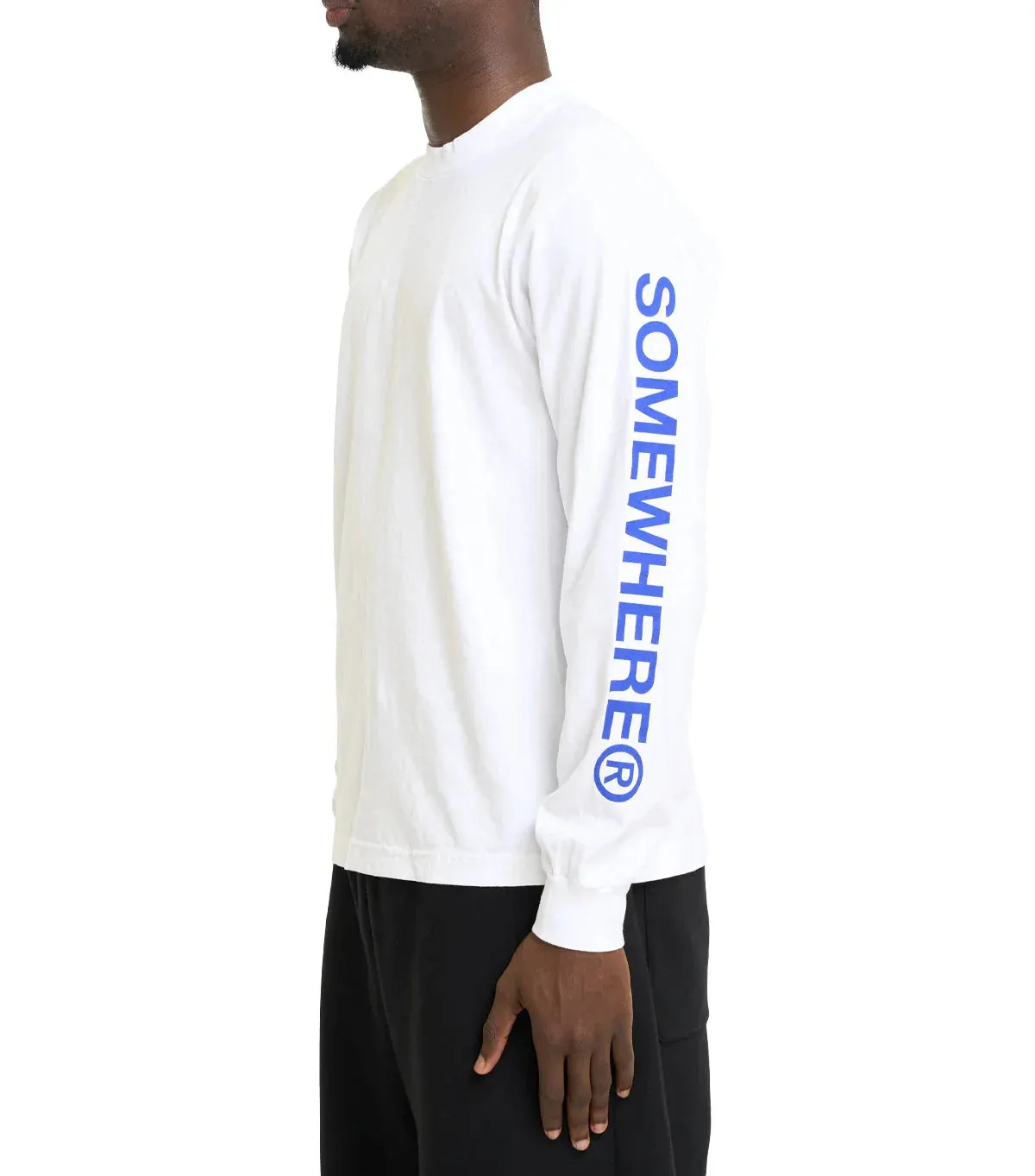 SOMEWHERE Long Sleeve Logo T-Shirt White sold by Somewhere product image thumbnail 2