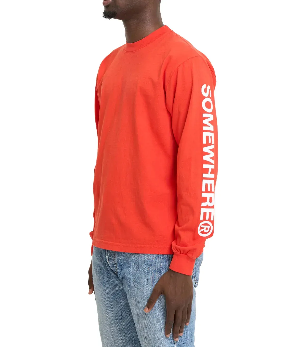 SOMEWHERE Long Sleeve Logo T-Shirt Orange sold by Somewhere product image thumbnail 2