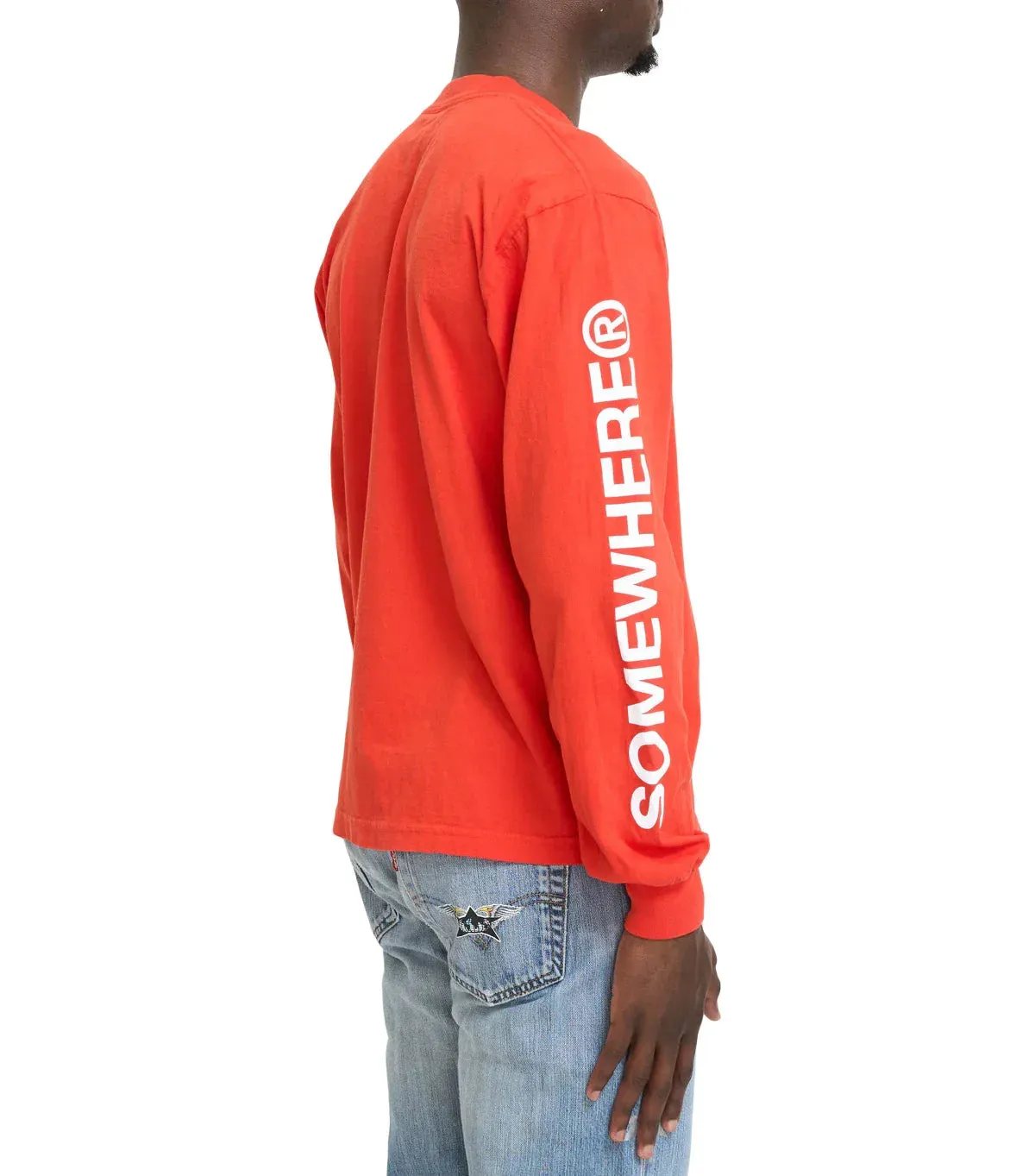 SOMEWHERE Long Sleeve Logo T-Shirt Orange sold by Somewhere product image thumbnail 3