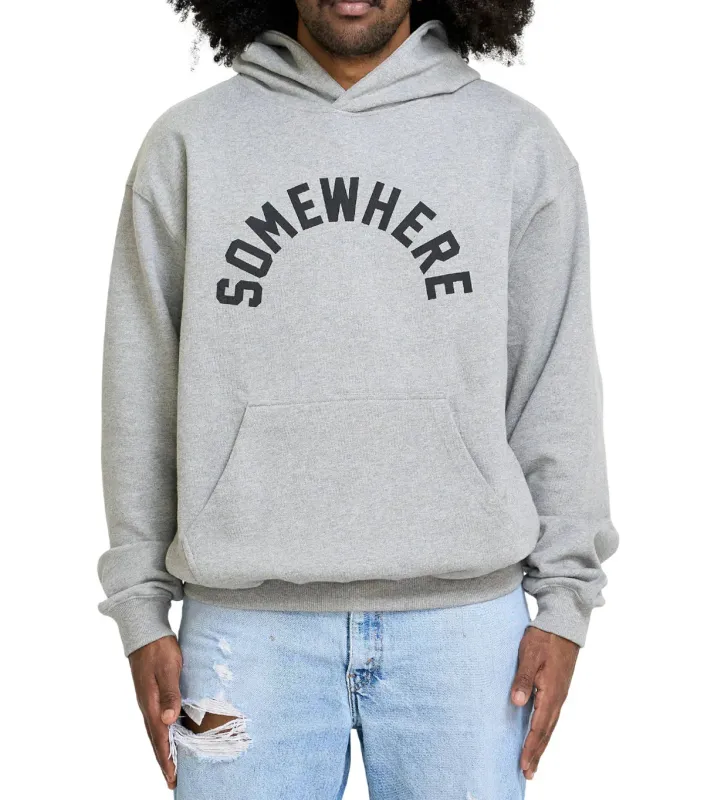 SOMEWHERE Arch Logo Hoodie Heather Grey made by Somewhere