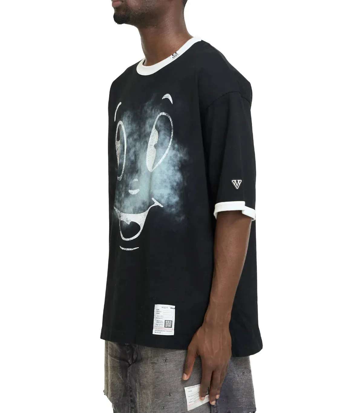Mihara Yasuhiro Happy Face Printed T-Shirt Black sold by Somewhere product image thumbnail 2