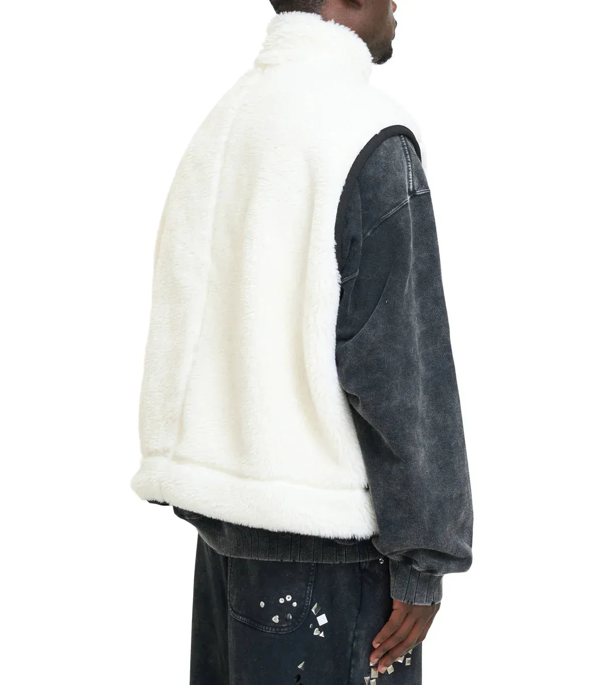 Mihara Yasuhiro Amateur Sewn Wide Back Boa Vest White sold by Somewhere product image thumbnail 3