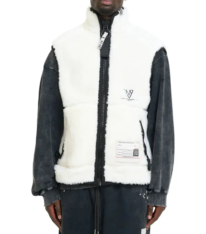 Mihara Yasuhiro Amateur Sewn Wide Back Boa Vest White made by Miharayasuhiro