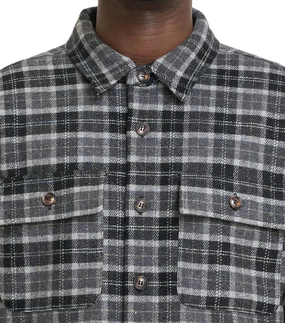 Born x Raised Flannel Shirt Jacket Black sold by Somewhere product image thumbnail 5