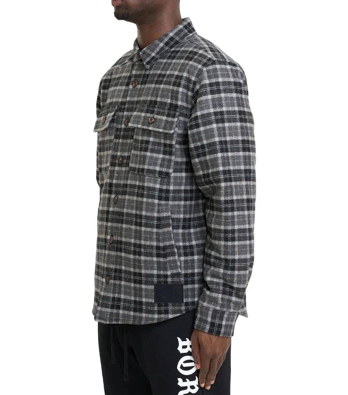 Born x Raised Flannel Shirt Jacket Black sold by Somewhere product image thumbnail 2