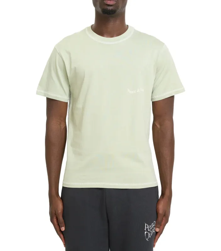 Museum of Peace & Quiet Wordmark Reverse Stitched T-Shirt Sage made by Somewhere