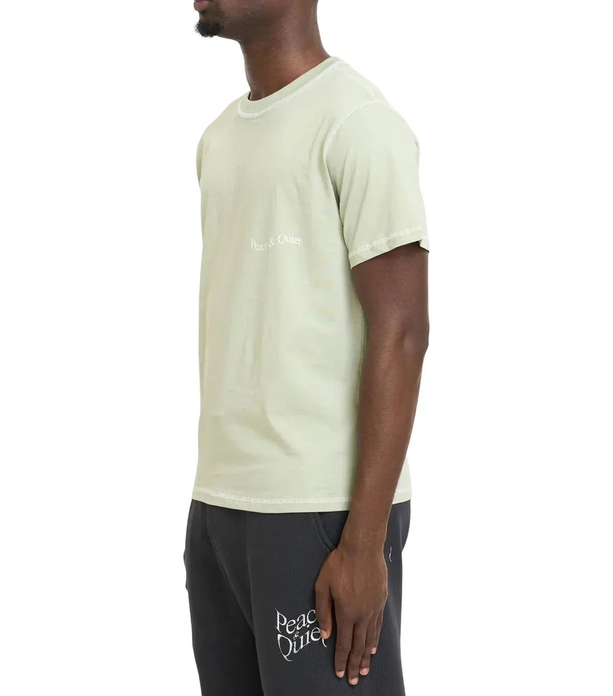 Museum of Peace & Quiet Wordmark Reverse Stitched T-Shirt Sage sold by Somewhere product image thumbnail 2