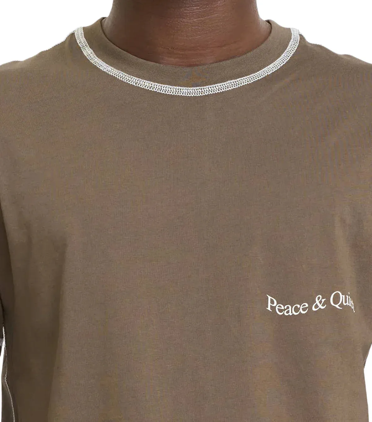 Museum of Peace & Quiet Wordmark Reverse Stitched T-Shirt Brown sold by Somewhere product image thumbnail 4