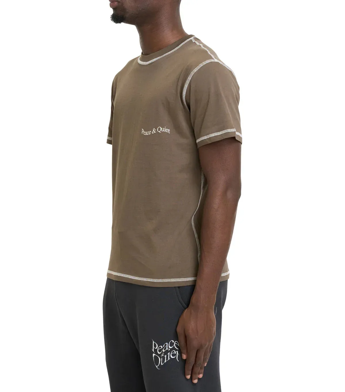 Museum of Peace & Quiet Wordmark Reverse Stitched T-Shirt Brown sold by Somewhere product image thumbnail 2