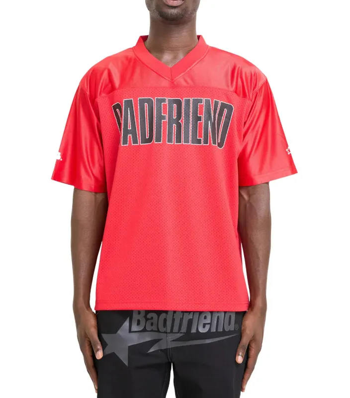 Badfriend Big Logo Football Jersey Red made by Somewhere