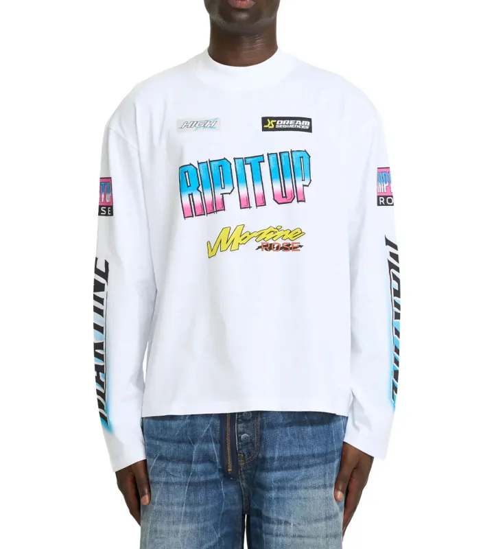 Martine Rose Funnel Neck Long Sleeve White made by Martine Rose