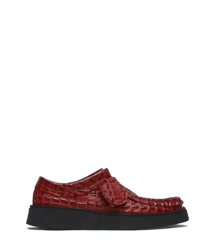 Clarks x Martine Rose Women's Cur Torview Burgundy Leather made by Clarks