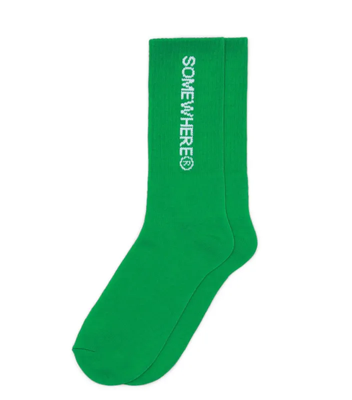 SOMEWHERE Original Crew Socks Green made by Somewhere