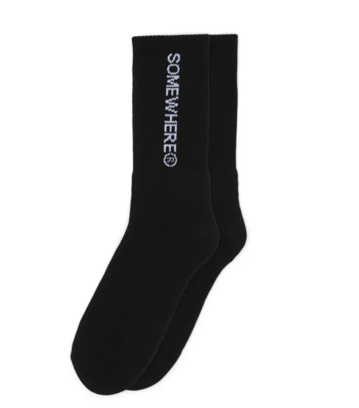 SOMEWHERE Original Crew Socks Black made by Somewhere
