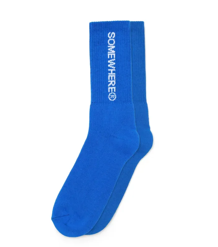 SOMEWHERE Original Crew Socks Blue made by Somewhere