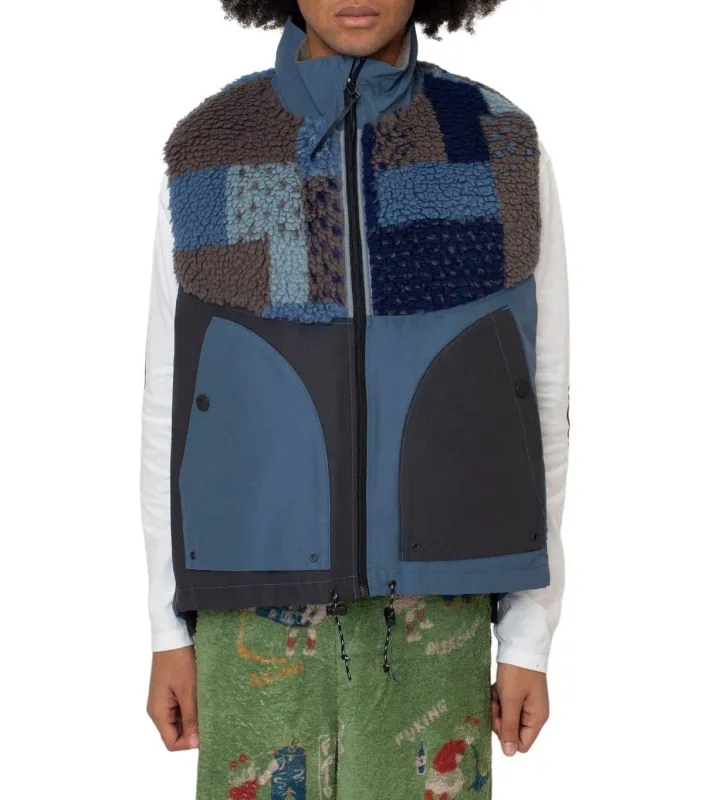 Kapital 60/40 Cloth X Tugihagi Fleece Hutte Vest Navy made by Kapital