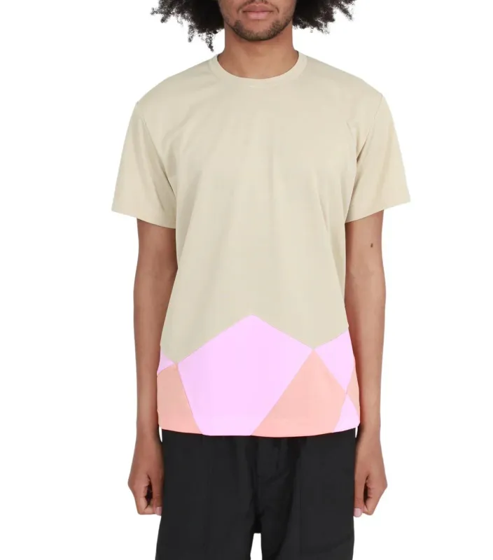 CdG Homme Plus Asymmetrical T-Shirt Tan Multi made by Comme des Garcons