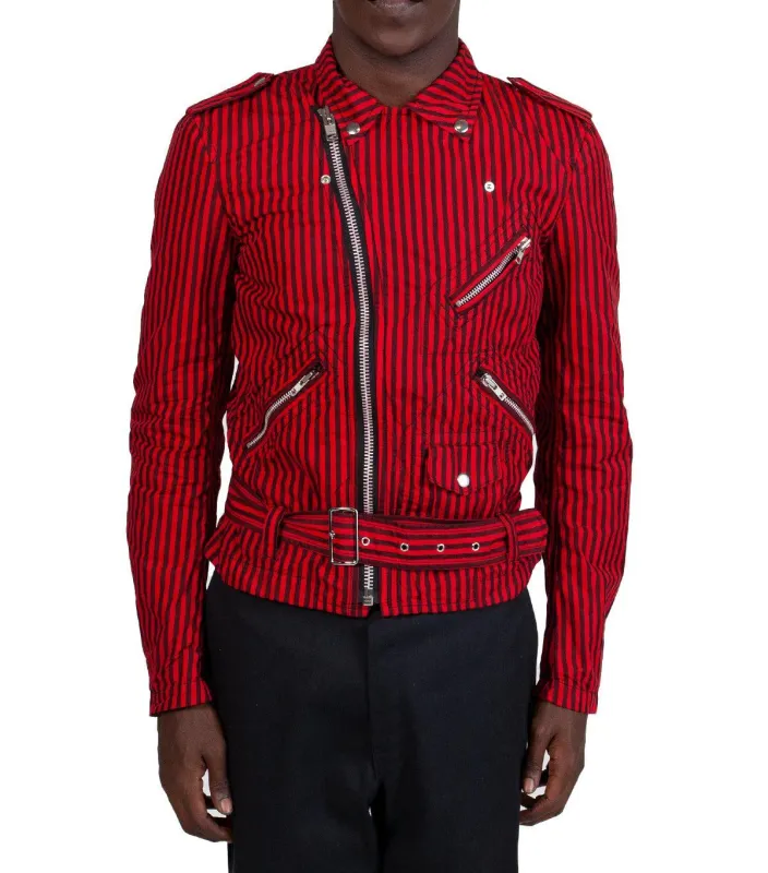 CdG SHIRT Striped Woven Jacket Red made by Comme des Garcons