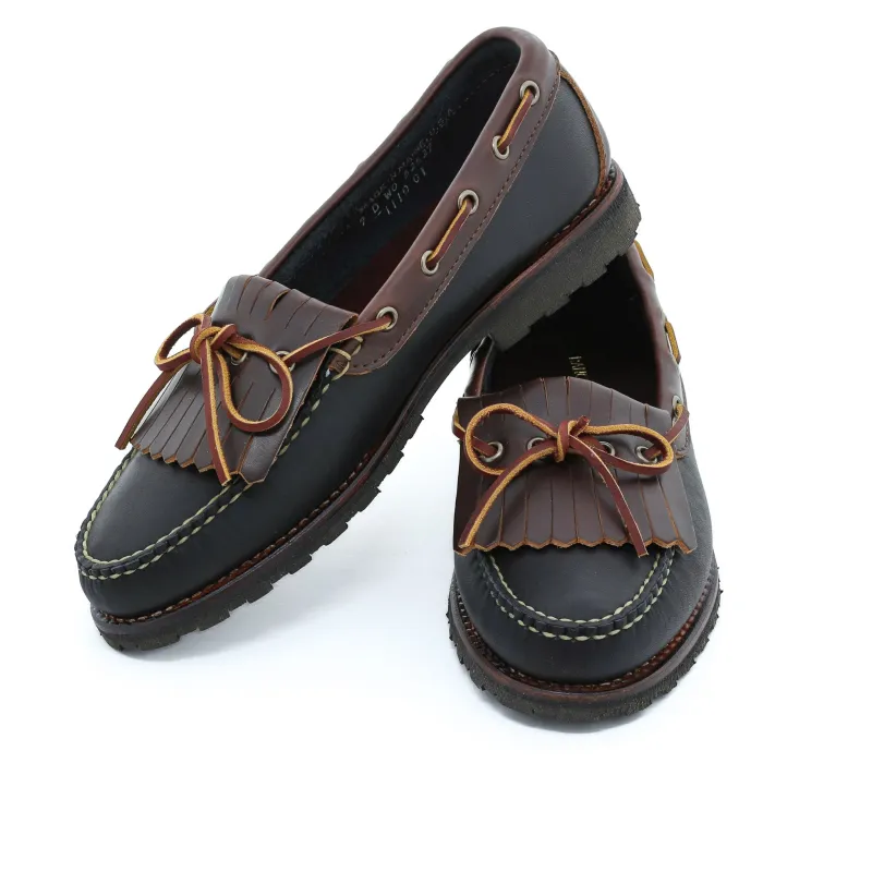 Kiltie Loafer - Black Latigo/Heritage Brown sold by Rancourt & Co