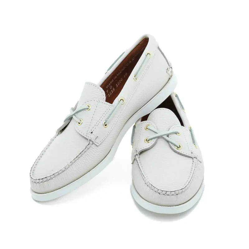 Women's Marion Boat Shoe - Pebble White sold by Rancourt & Co