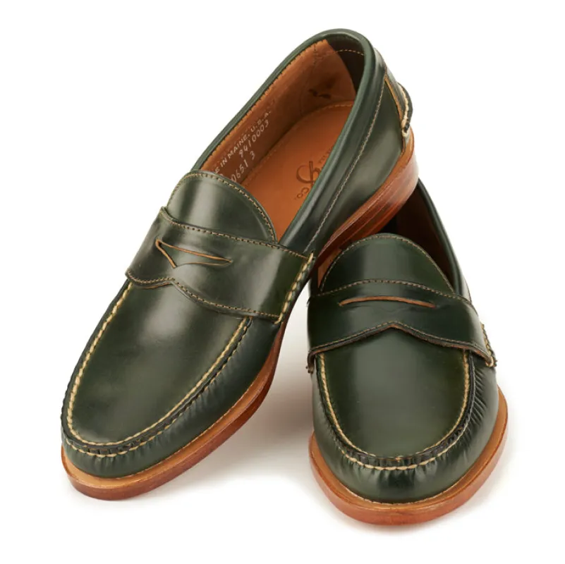 Pinch Penny Loafers - Dark Green Shell Cordovan made by Rancourt & Co