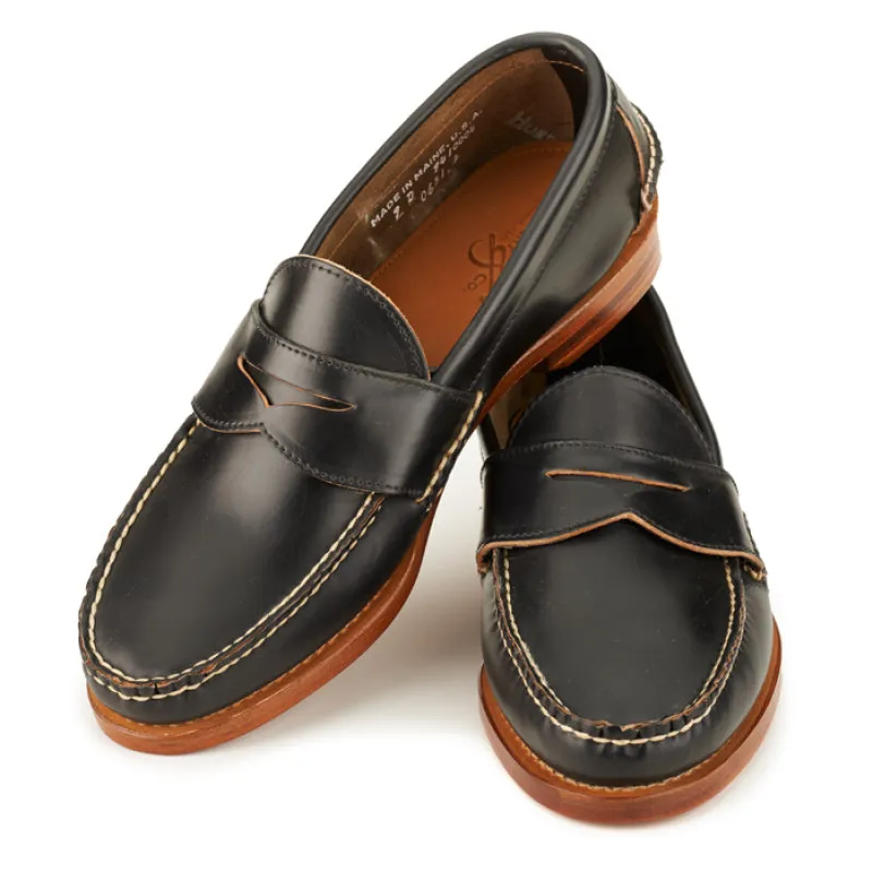 Pinch Penny Loafers - Black Shell Cordovan sold by Rancourt & Co