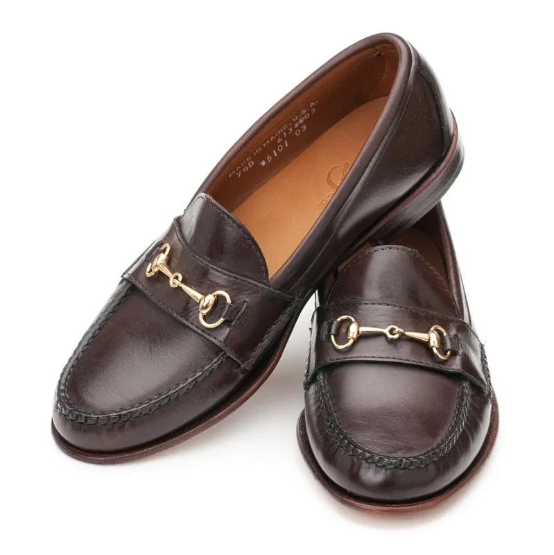 Women's Horsebit Loafers - Dark Brown Calf sold by Rancourt & Co