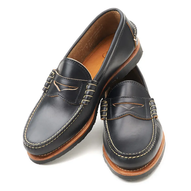 Beefroll Penny Loafers LH - Black made by Rancourt & Co