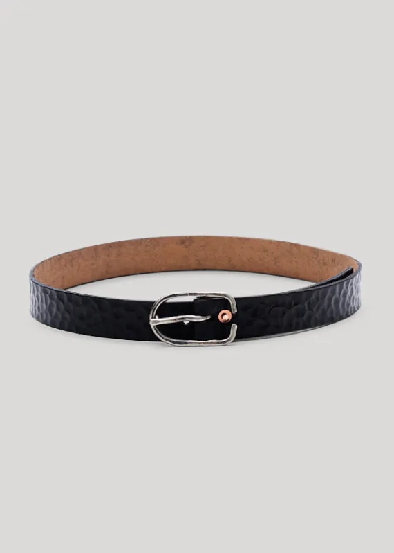 Billy Made For Friends - Black Dinged Belt sold by Shockoe Atelier