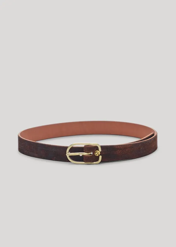 Billy Made For Friends - Brown Roughout Belt sold by Shockoe Atelier