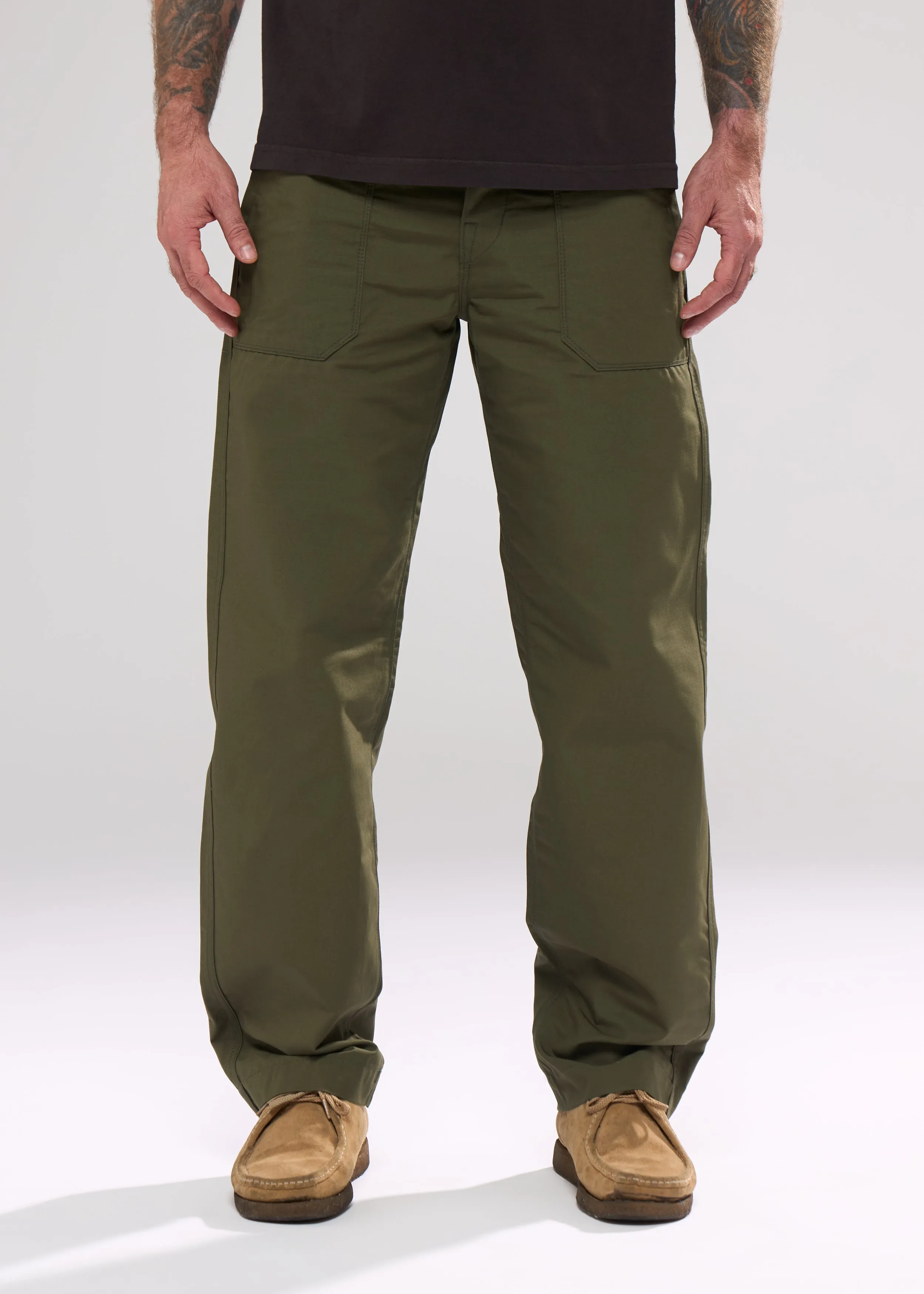 Trench Trousers - Olive Ripstop sold by Shockoe Atelier