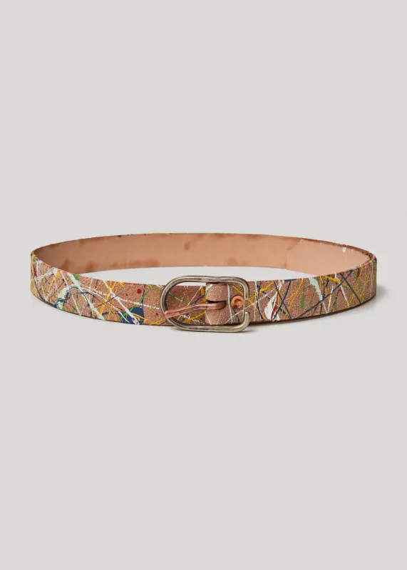 Billy Made For Friends Roughout Paint Splattered Belt sold by Shockoe Atelier