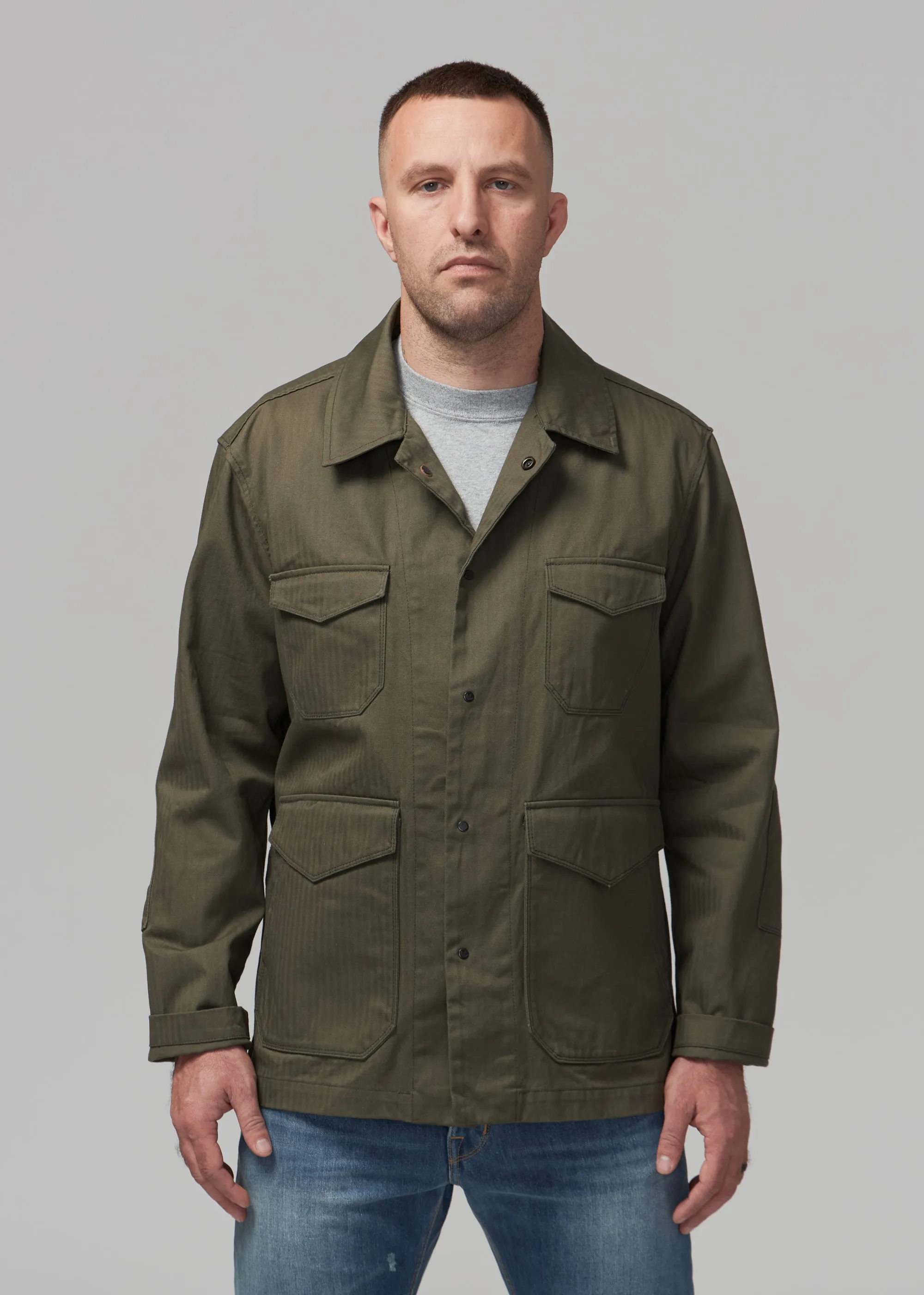 Field Jacket - Olive Herringbone sold by Shockoe Atelier product image thumbnail 4