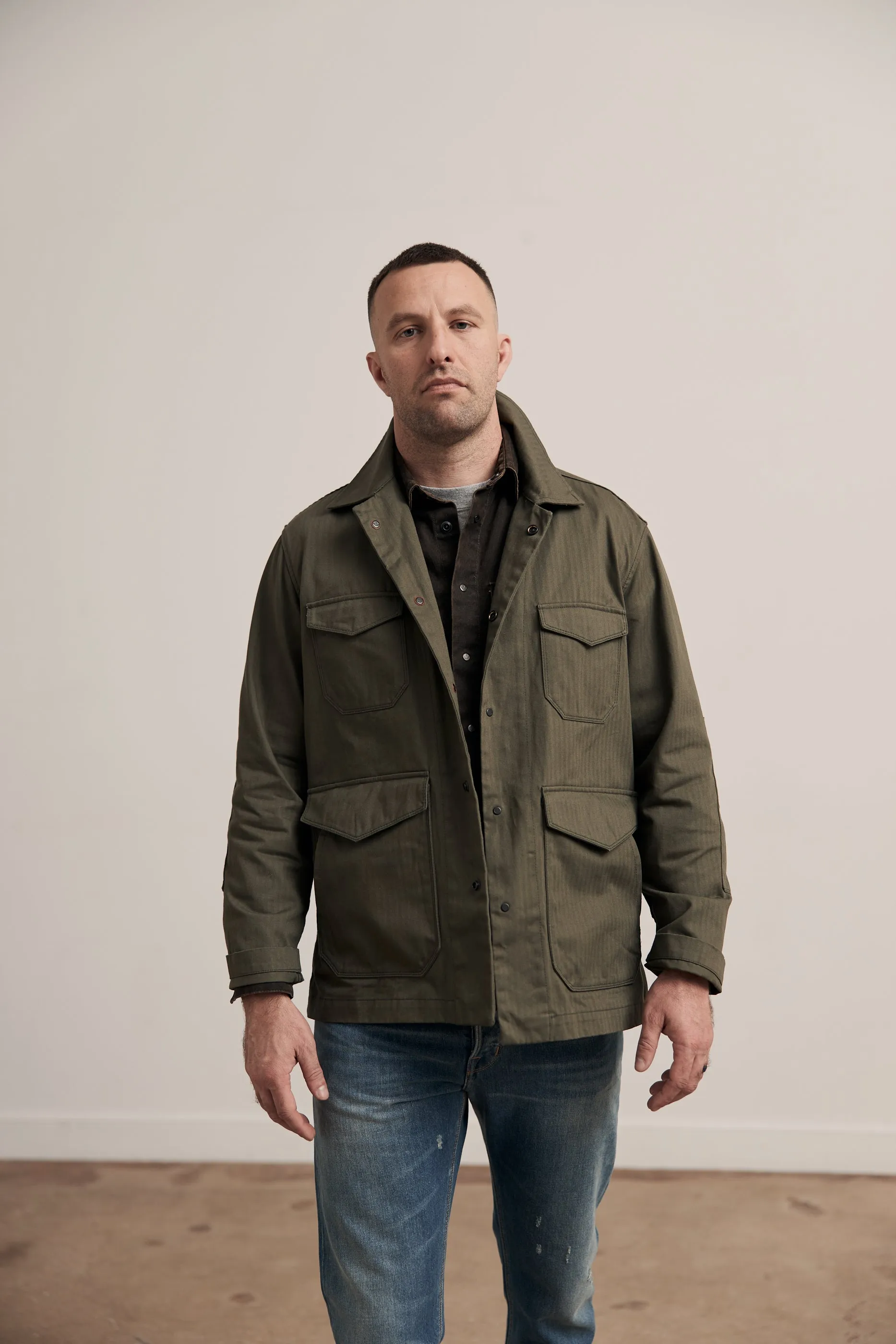 Field Jacket - Olive Herringbone sold by Shockoe Atelier product image thumbnail 2