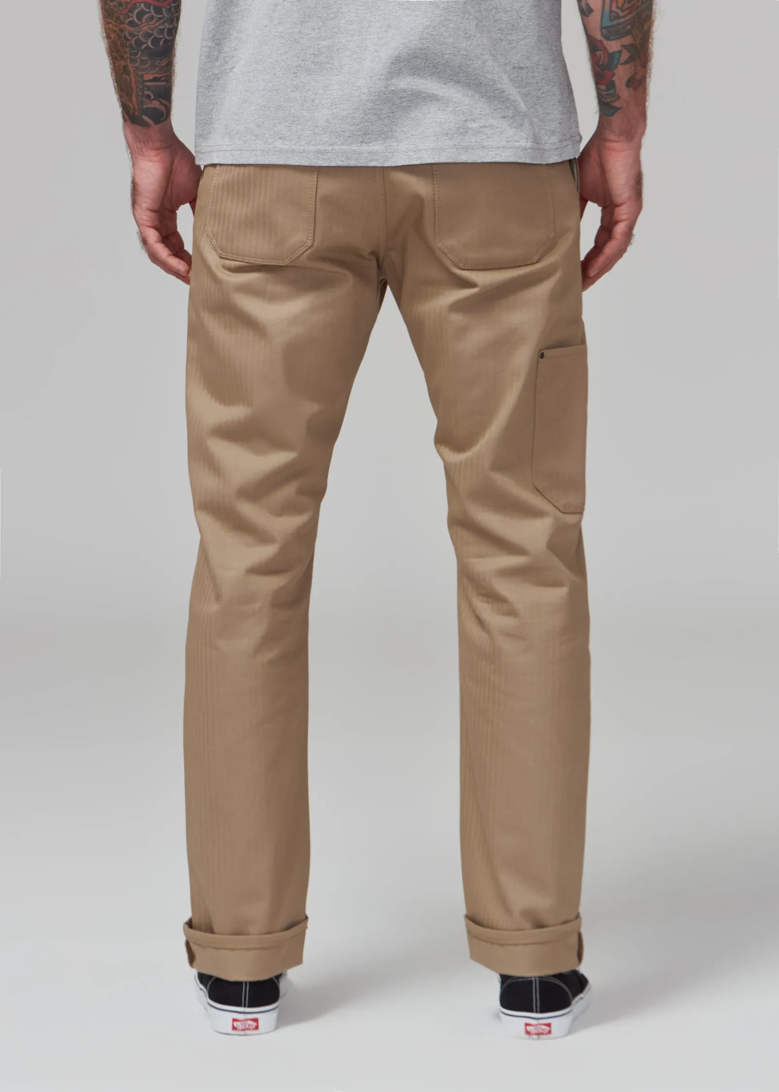 Fatigue Trousers - Khaki Herringbone sold by Shockoe Atelier product image thumbnail 4