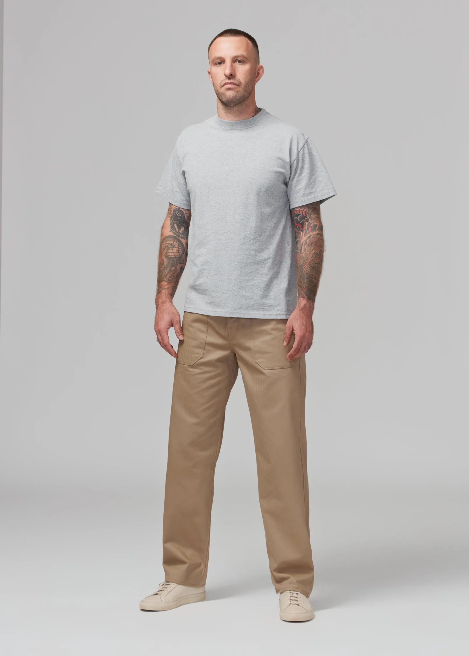 Trench Trousers - Khaki Herringbone sold by Shockoe Atelier product image thumbnail 3