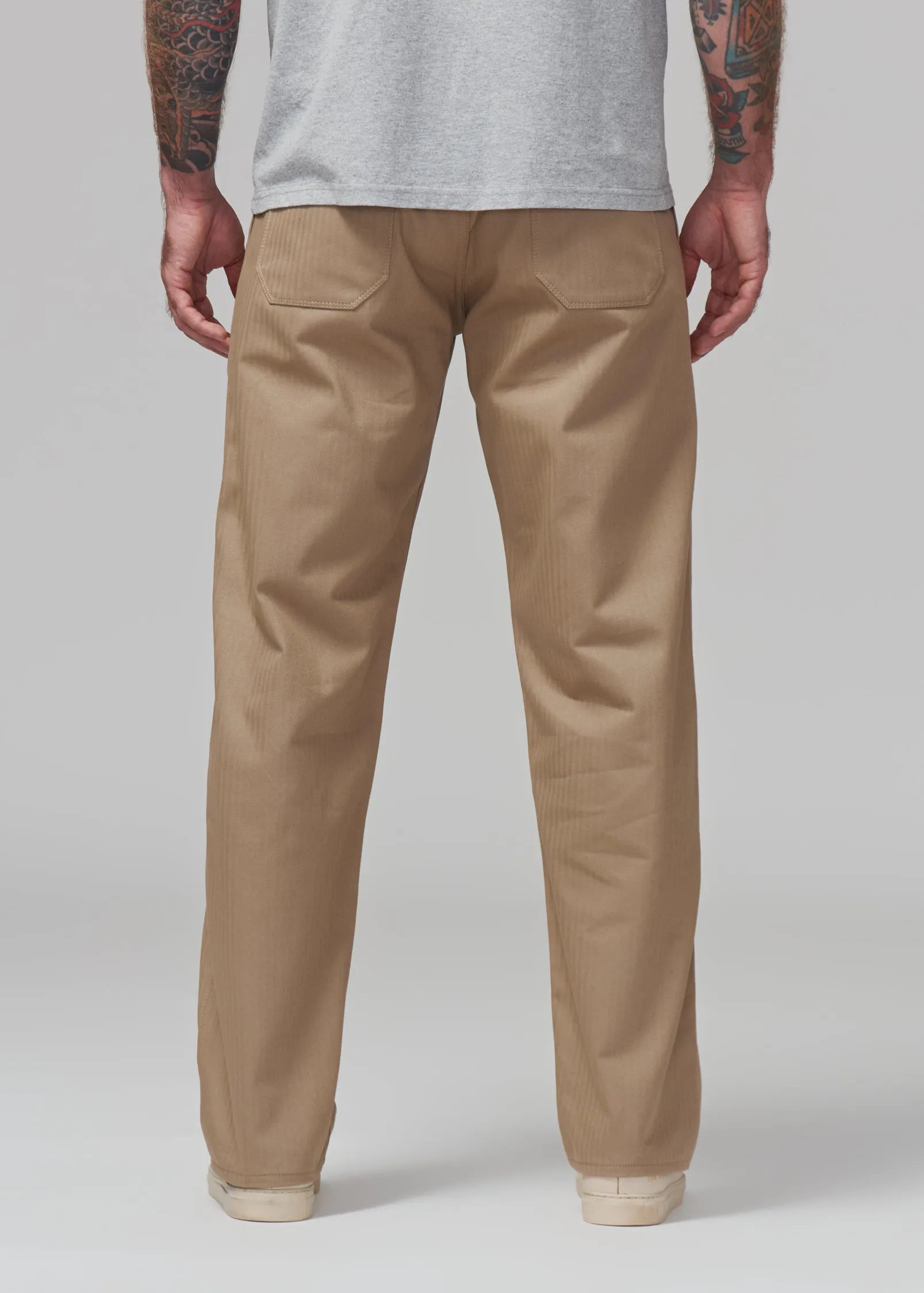 Trench Trousers - Khaki Herringbone sold by Shockoe Atelier product image thumbnail 4